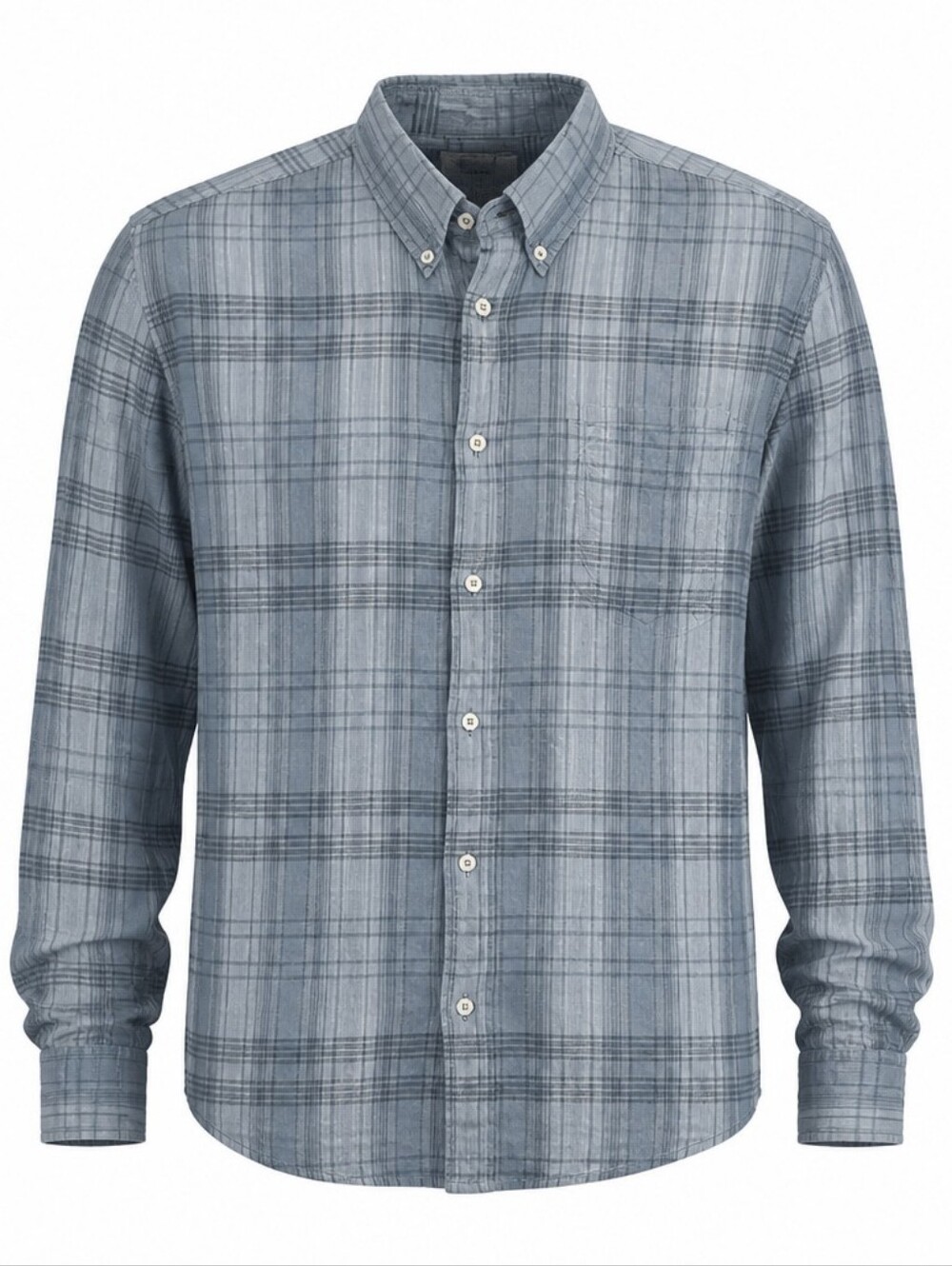 Billy Reid Blue Plaid Button-Down Shirt